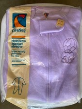 Vintage NOS Carters Childrens Purple Pajama Blanket Sleeper Sleepwear