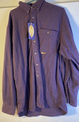 VTGLewis Creek Malden Mills Men s Long Sleeve Button Up Fleece Shirt Sz XL  New 