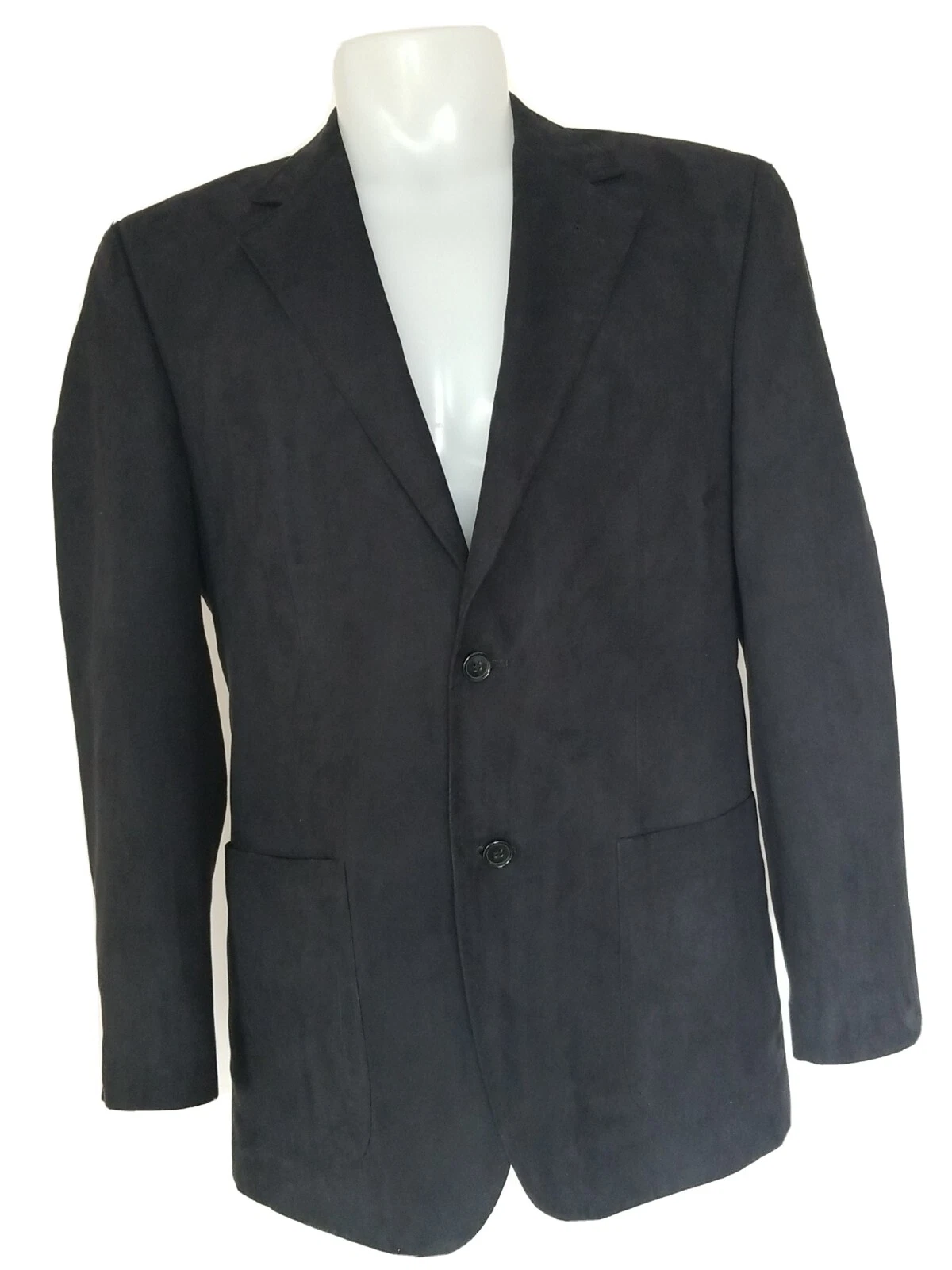 PRE END BLACK VELVET 2 BUTTON TAILORED FIT HIP LENGTH JACKET BLAZER SIZE M / 50