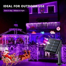 100/200 LED Solar Fairy String Light Copper Wire Outdoor Waterproof Garden Decor