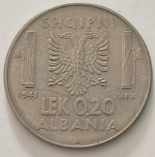 Colonies - Vittorio Emanuele III 0.20 Lek Albania 1941 BB++/qSPL