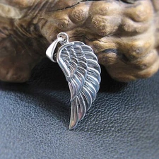 Solid 925 Sterling Silver Angel Wing Pendant, Religious Hope & Protection Charm