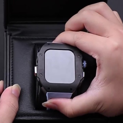 Carbon Fibre Case Fluororubber Str For Apple Watch Ultra 49mm 876 45MM - 第 1 支影片,共 1 支