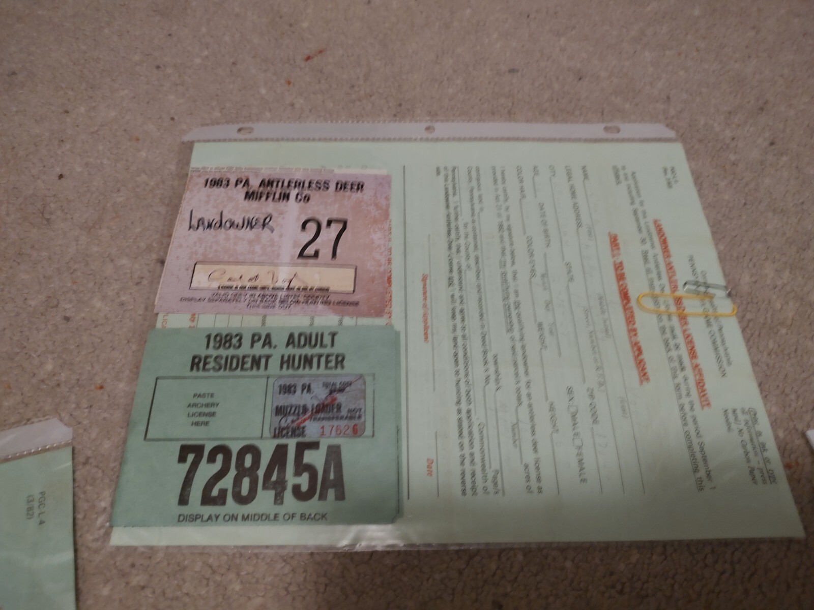 PA Landowner Doe Hunting License Set! eBay