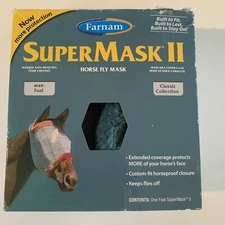 Farnam Super Mask II Horse Fly Mask Green Gray Classic Collection Size Foal NEW