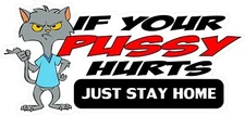 3 If Your Pussy Hurts Just Stay Home Sticker Helmet/Hard Hat/Motorcycle Sticker