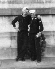 ORIGINAL VINTAGE PHOTO: Navy Sailor Man Male Uniform Buddies 40's 40s WW2 WWII