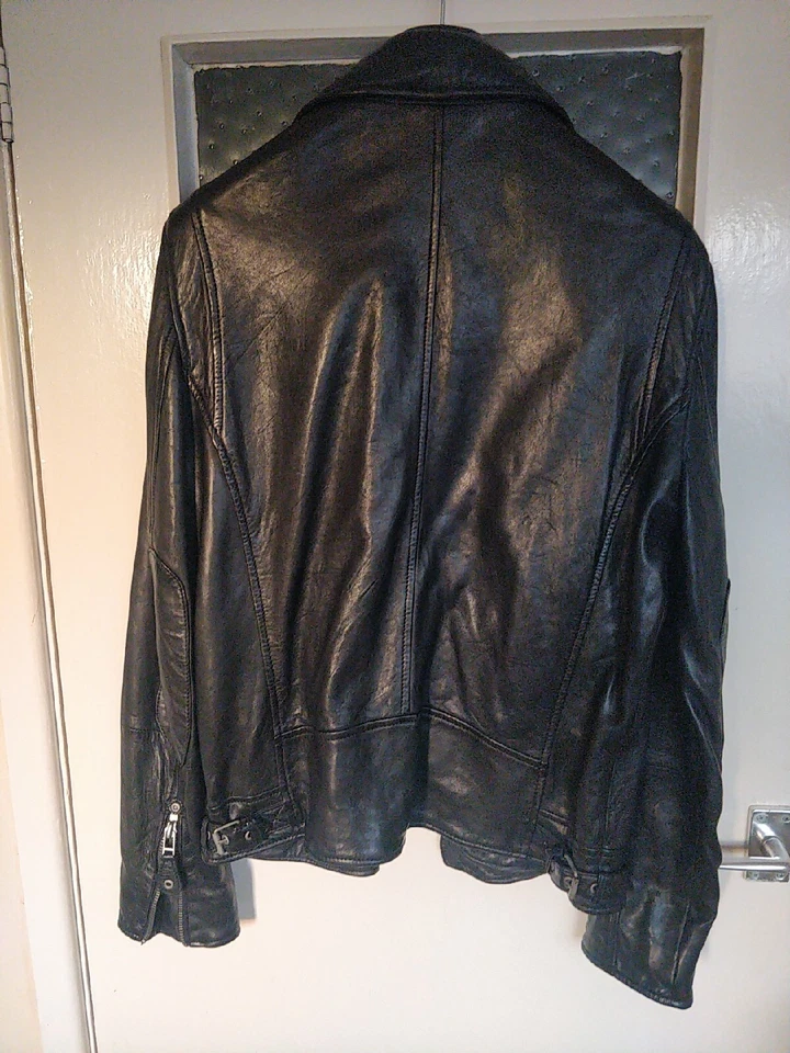 Gipsy Mauritius Mens Biker Lamb Eco Gavi Veg Black Leather Jacket Medium Slimfit - Image 2 of 4