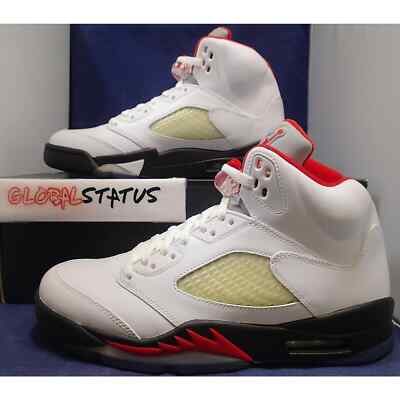 Air Jordan Retro 5 V “Fire Red” Silver Tongue (136027-100) 2013 Men’s Size 10.5 Air Jordan Retro 5 V “Fire Red” Silver Tongue (136027-100  main image 3