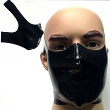 Latex Mask Cross Mouth Cover Mask with Handmade for Catsuit Cosplay Party Club