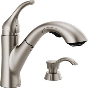 Delta Kessler 1-Handle Pull-Out Kitchen Faucet Stainless-Certified Refurbished