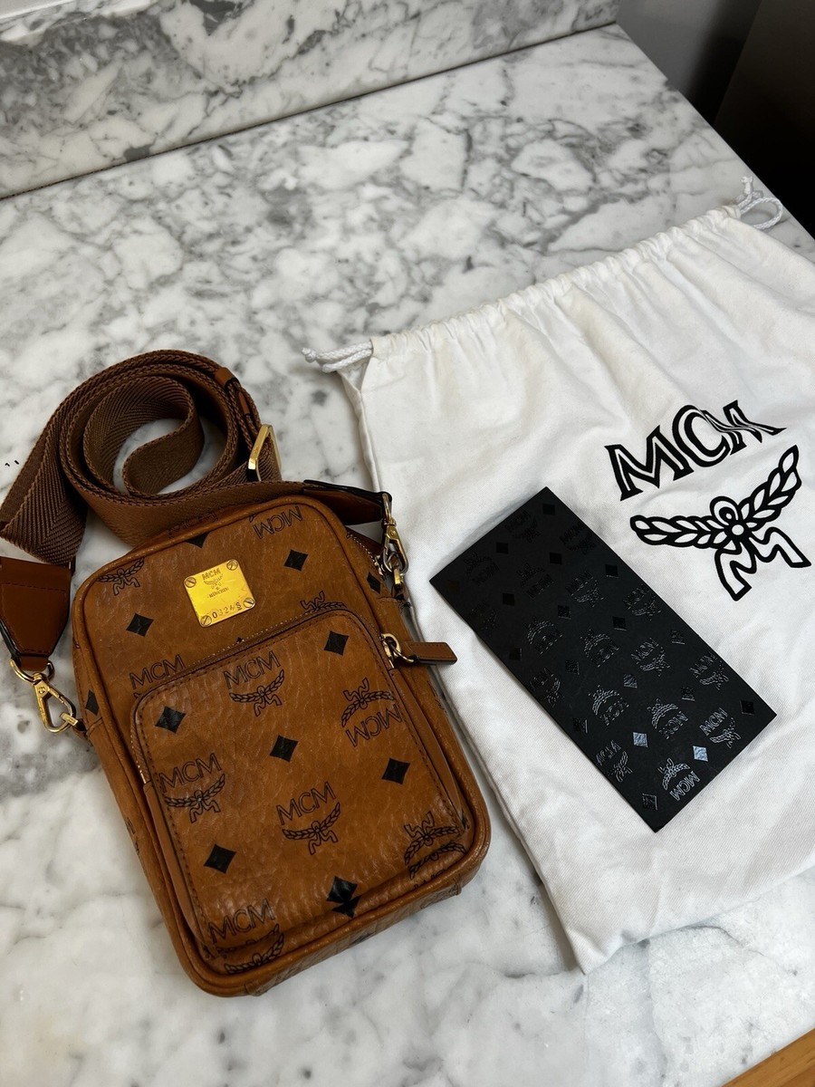 MCM Klassik Mini Crossbody Bag Visetos Cognac | eBay