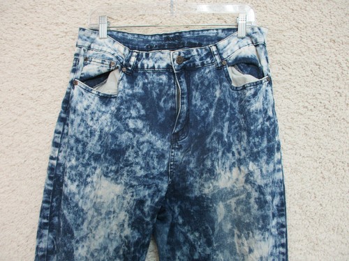 AQ American Quality Jeans 18 Girls Youth Size Blue Denim Scid Wash Tapered Teens - Picture 2 of 12