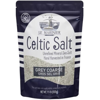 Light Grey Celtic Sea Salt Natural No Additives Hand Harvested Resealable Bag