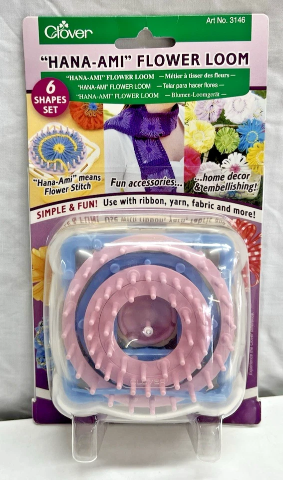 Nuevo "Telar de flores de trébol HANA-AMI" para manualidades herramienta para hacer flores Foto 2 de 4