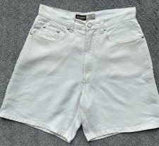 Vintage 90s Just Jeans Off White 100% Linen Shorts High Waisted AUS Size 11
