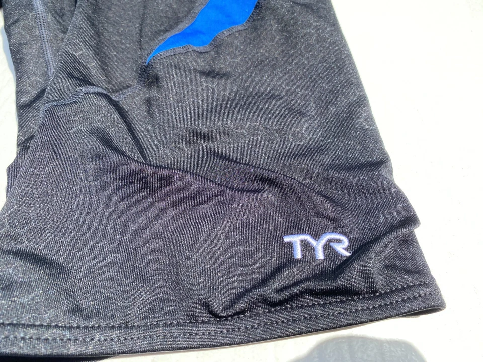 TYR Mens swim shorts size 30 High waist Blue Black competition suit - Image 2 of 4