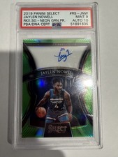 2019 Panini Select-Rookie Signatures Jaylen Nowell #RS-JNW Neon Green Prizm /99