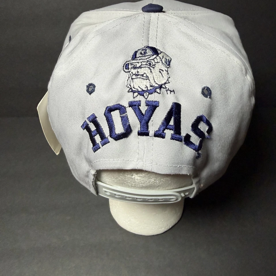 Sombrero vintage Georgetown, gris azul Snapback años 90 con etiquetas bordadas NCAA Foto 3 de 4