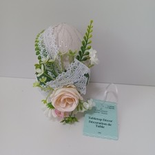 Easter Spring Floral Egg Figurine Tabletop Decor 6"