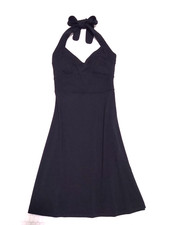 Black Halter Dress Banana Republic Dress Sexy Cling Vintage Swing Dress S 4