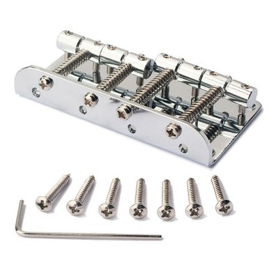 Zinc Alloy Bridge For Fender Precision Jazz Bass Guitar Chrome 201B-4 Badass G