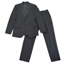 J. CREW Ludlow Tuxedo Full 2pc Suit Mens 38R Jacket 32W 32L Pants Black