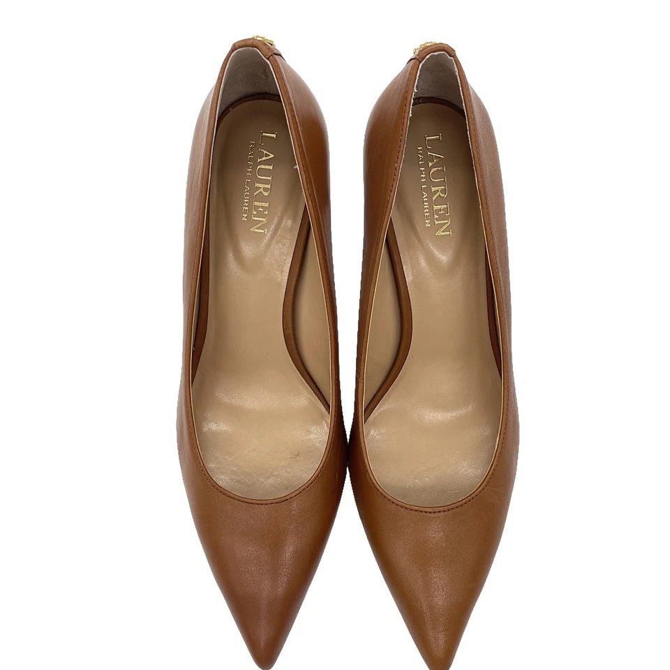 Escarpins Lauren Ralph Lauren cuir marron UK 7 talons pointus - Photo 1/4
