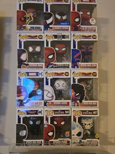 Funko Pop! Vinyl Marvel Spider-Man Lot - Exclusive, Iron Spider, Scarlet Spider