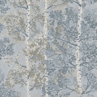 Rasch 100210 Metallic Tapete Mit BäUmen Papier Blau Waschbar
