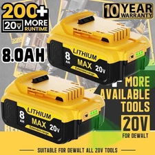 2Pack For DeWalt 20V 20 Volt Max XR 8.0AH Lithium Ion Battery DCB205 DCB206