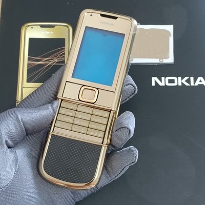RARE NEW Nokia 8800 ARTE GOLD CARBON MOBILE PHONE PARTS FULL HOUSING COVERS CASE