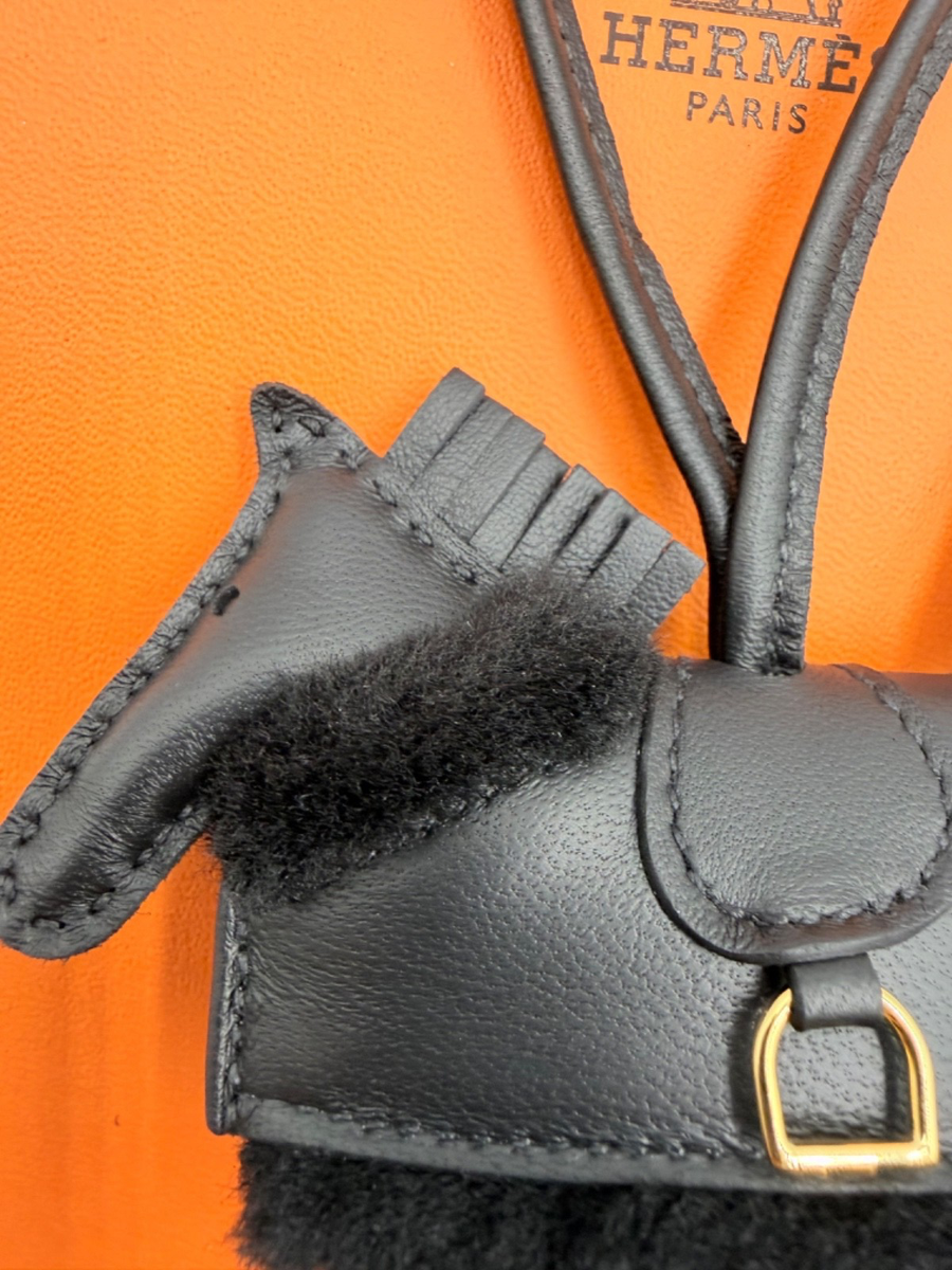 Hermes Rodéo Robeo Plush PM Noir Black Milo Shearling GHW 2026