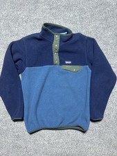 Patagonia Synchilla Boys' Fleece Colorblock Jacket Blue Sweater Size M 10