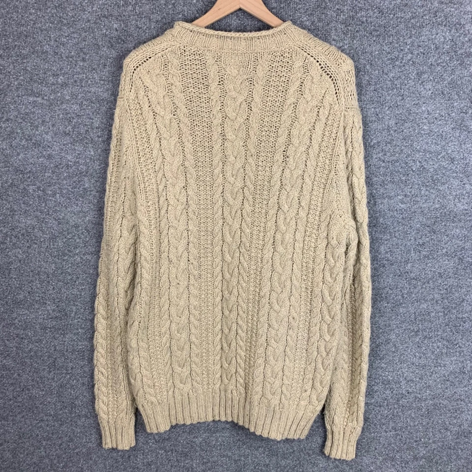 Polo Ralph Lauren Cable Knit Sweater LT Beige Wool Alpaca Blend Crew Neck - Image 2 of 4