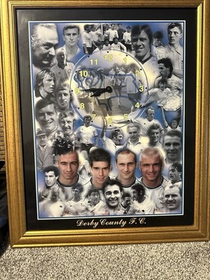 Vintage Uhr Derby County Rams Vintage Stück funktioniert super Zustand KOSTENLOSER VERSAND