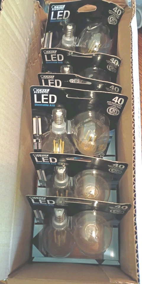 Lot Feit BPA1540C/850/LED 4.5W A15 Filament LED Bulb E12 5000K 120V 12 Bulbs - Image 4 of 4