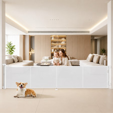 Miumoon 200in Reinforced Retractable Baby Gate 42in Tall, White w/ FREE Shipping