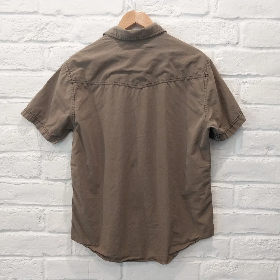 Camisa Tony Hawk Para Hombre Grande Verde Oliva 100% Algodón Cuello Abotonado Corta Slv Foto 3 de 4