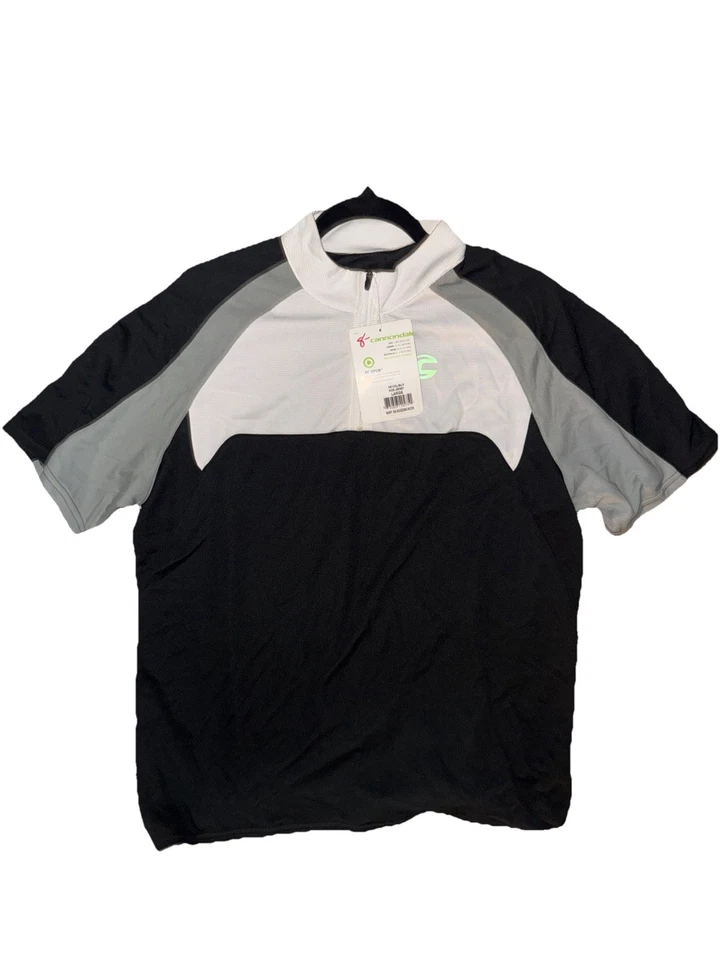 Polo Cannondale Hombre Talla L Negro/Blanco/Gris 1/4 Cremallera Manga Corta Foto 2 de 4