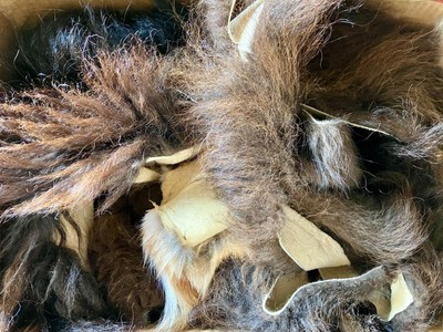 #ad Medium Sizes Premium Bison Buffalo Scrap Fur Hide Leather New Tanned Soft Tan $50.00