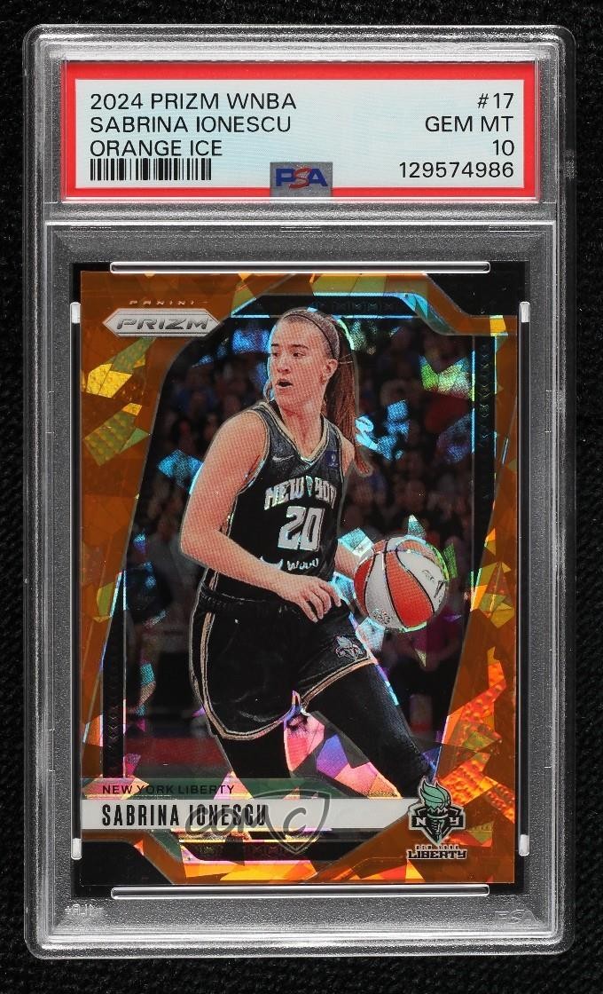 2024 Panini Prizm WNBA Orange Ice Prizm Sabrina Ionescu #17 PSA 10 GEM MT