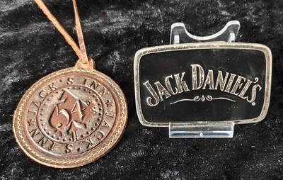 Jack Daniels Silver Black Gürtelschnalle Buckle Master Leder Vintage Anhänger