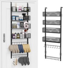 Over the Door Organizer, 2 in 1 Metal Hanging Closet Organizer  Hat Rack wit...
