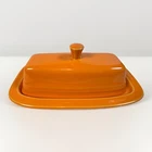 Fiesta Fiestaware Homer Laughlin Orange Tangerine Butter Dish With Lid USA