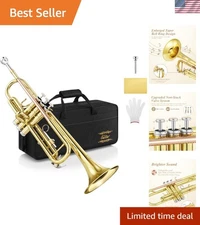 Upgraded ETR-390 B Flat Trumpet with Hard Case & Accessories – Golden Design