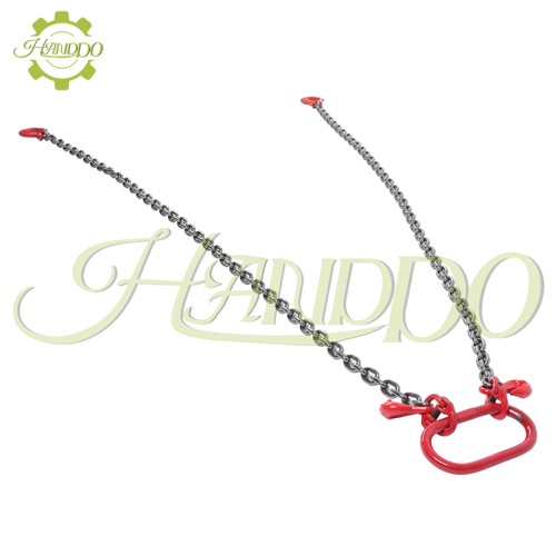 6FT Catena Sling 5/16" Doppia Gamba con Ganci a Mano Catena a Fionda 6600lbs G80 Rosso - Foto 1 di 13