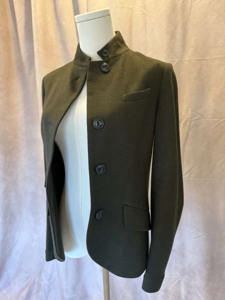 Rag & Bone Slade Blazer Women Size 0 / 100% Wool Jacket Olive  /  Forest Green - Image 2 of 4