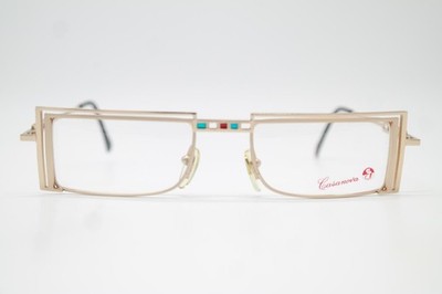 Vintage Brille Casanova LC-5 Gold Grün Rot Eckig Brillengestell eyeglasses