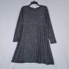 Old Navy Women's Dress Medium Gray Long Sleeve Rayon Spandex